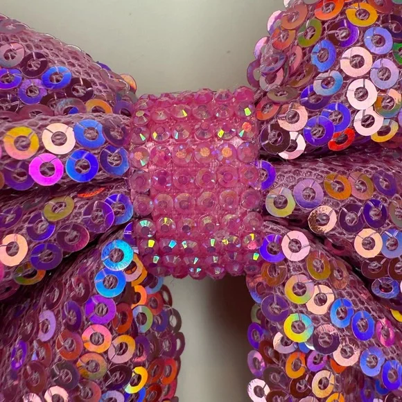 CAT & JACK PINK SEQUIN HAIR BOW CLIP - Picture 9 of 12